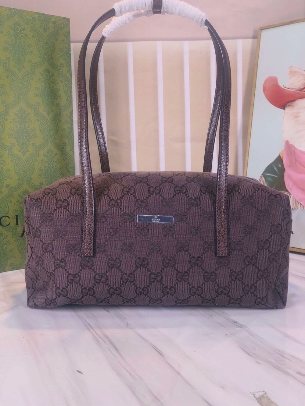 Gucci Brown GG Monogram Tote